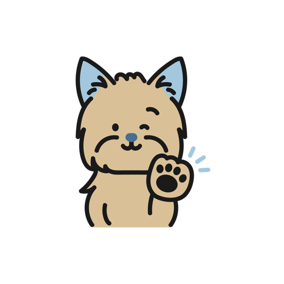 タップするWANSTAPのマスコット犬